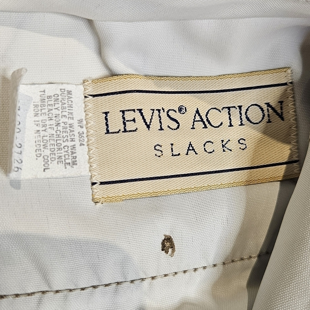 Vintage Levi’s Action Slacks Taupe Brown High Rise Straight Leg Pants 38x30 USA - Picture 9 of 9
